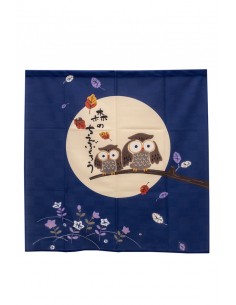 Japanese Noren Curtain (の れ ん) - Owls | Japan Primavera