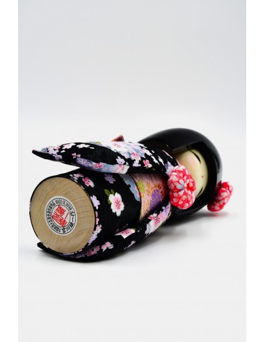 Kokeshi Giapponese Artigianale, bambola decorativa - Kyobijin Nera | Japan Primavera