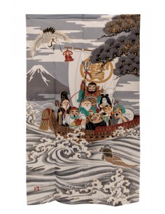 Japanisches Noren Vorhang(の れ ん) - Tsurukame Shichifukujin | Japan Primavera