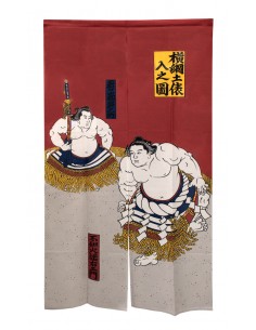 Japanese Noren Curtain (の れ ん) - Yokozuna Dohyō-iri, The Sacred Ritual of Japanese Sumo | Japan Primavera