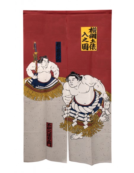 Japanese Noren Curtain (の れ ん) - Yokozuna Dohyō-iri, The Sacred Ritual of Japanese Sumo | Japan Primavera