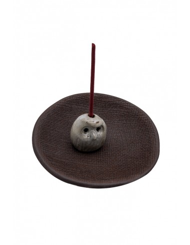 Japanese Kawara Incense holder - Owl | Japan Primavera