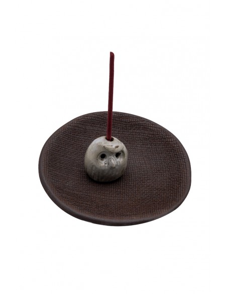 Japanese Kawara Incense holder - Owl | Japan Primavera