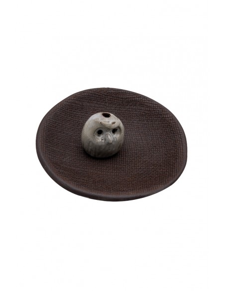 Japanese Kawara Incense holder - Owl | Japan Primavera