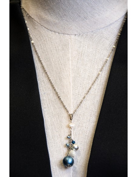Japanese Handcrafted Indigo Pendant Necklace | Japan Primavera