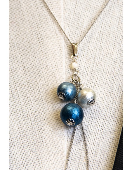 Japanese Handcrafted Indigo Pendant Necklace | Japan Primavera