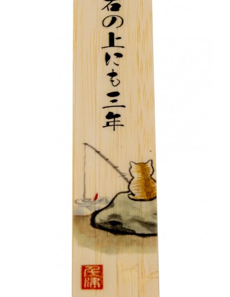 Japanisches Lesezeichen aus Holz - Maneki Neko | Japan Primavera