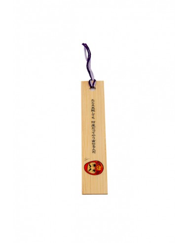 Japanese Wooden Bookmark - Daruma | Japan Primavera