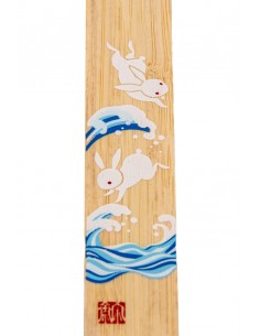 Japanese Wooden Bookmark - Wave and Rabbits | Japan Primavera 2