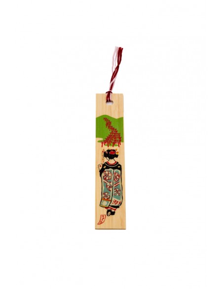 Japanisches Lesezeichen aus Holz - Geisha | Japan Primavera