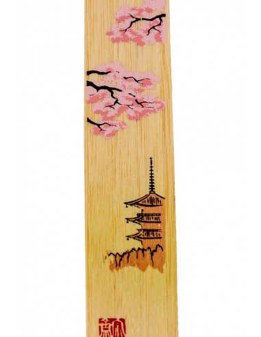 Segnalibro Giapponese in legno - Torre e Sakura | Japan Primavera