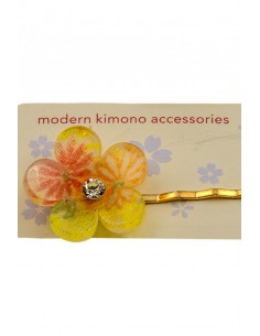 Hair clip in plastic and silk | Japan Primavera 2