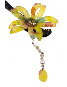Hair pin in plastic and silk | Japan Primavera 2