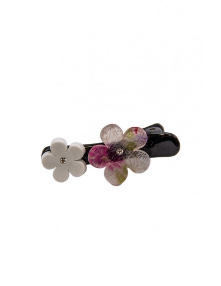Hair clip in plastic and Chirimen - Cherry Blossom | Japan Primavera
