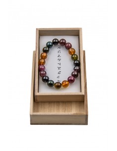 Japanese Lucky Bracelet - Juzu with Natural Tourmaline Stones | Japan Primavera