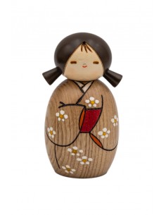 Japanische Kokeshi, dekorative Puppe - Warten auf den Frühling | Japan Primavera