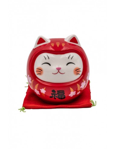 Daruma Katze, Japanische Glücksbringer - Spardose | Japan Primavera