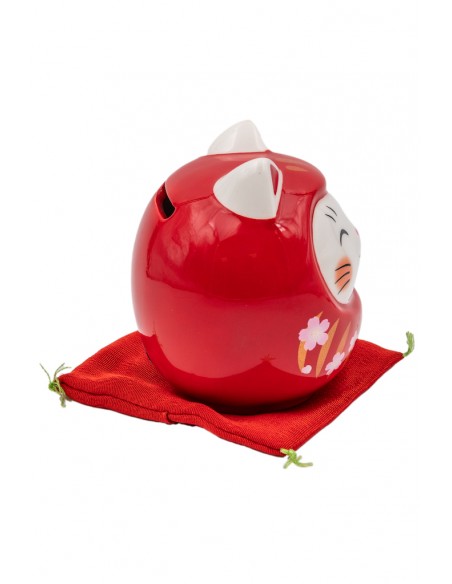 Daruma Cat, Japanese good luck charm - money box | Japan Primavera