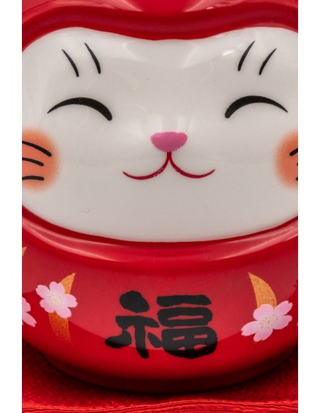 Daruma Katze, Japanische Glücksbringer - Spardose | Japan Primavera