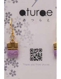 Japanese Handcrafted Lobe Pendant Earrings, from Silk | Japan Primavera 2