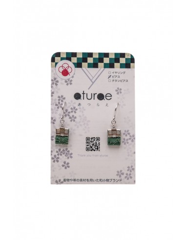 Japanese Handcrafted Lobe Pendant Earrings, from Silk | Japan Primavera