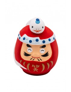 Weiße Schlange mit Daruma, Japanischer Glücksbringer | Japan Primavera