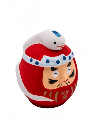White Snake with Daruma, Japanese lucky charm | Japan Primavera