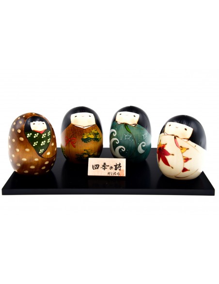 Japanese Kokeshi, decorative doll - Poetry of the Four Seasons (Shiki Set) | Japan Primavera