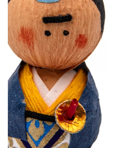Japanese Okiagari, Decorative Paper Doll - Samurai | Japan Primavera