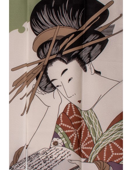 Tenda Noren Giapponese (のれん) - Geisha con il Kimono rosso | Japan Primavera