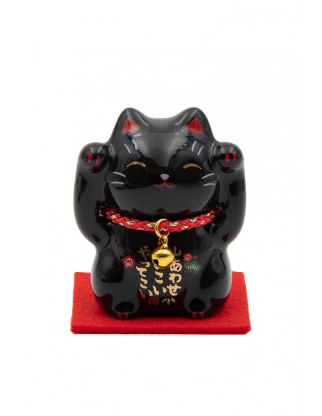 Maneki Neko Nero, portafortuna Giapponese - due zampe alzate | Japan Primavera