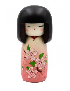 Japanische Kokeshi, dekorative Puppe - Kirschblüten Sakura | Japan Primavera