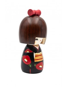 Japanese Kokeshi, decorative doll - Camellia flower (Hanatsubaki) | Japan Primavera 2