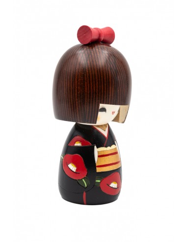 Japanische Kokeshi, dekorative Puppe - Kamelienblüte (Hanatsubaki) | Japan Primavera