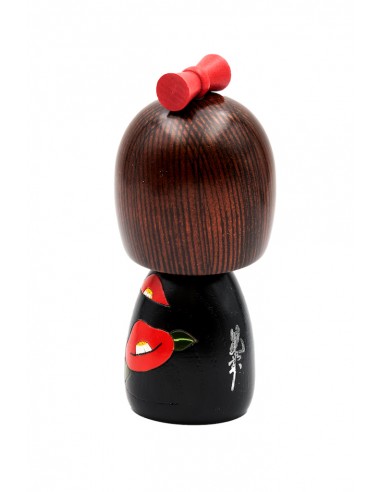 Japanische Kokeshi, dekorative Puppe - Kamelienblüte (Hanatsubaki) | Japan Primavera