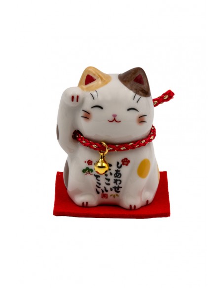 Maneki Neko Calico, portafortuna Giapponese - zampa destra alzata
