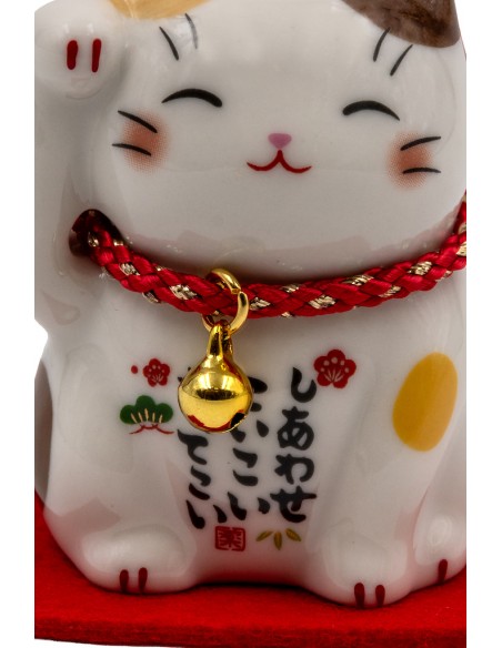 Maneki Neko Calico, portafortuna Giapponese - zampa destra alzata