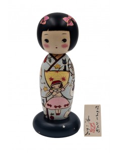 Japanese Handcrafted Kokeshi, decorative doll - Nakayoshi girl | Japan Primavera