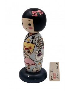 Japanese Handcrafted Kokeshi, decorative doll - Nakayoshi girl | Japan Primavera 2