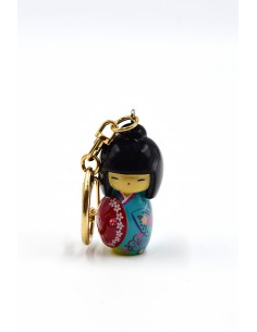 Schlüsselring kokeshi - Blauer Regenschirm | Japan Primavera