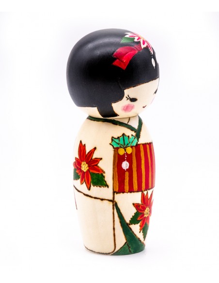 Japanische Kokeshi, dekorative Puppe - Weihnachten (Kurisumasu) | Japan Primavera