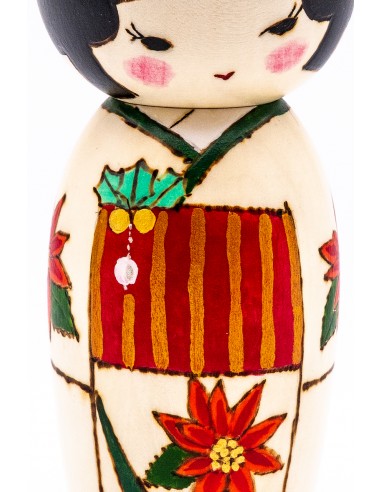 Japanische Kokeshi, dekorative Puppe - Weihnachten (Kurisumasu) | Japan Primavera