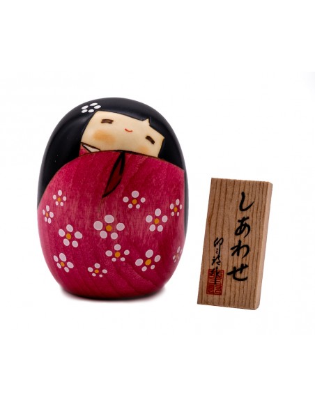 Kokeshi Giapponese, bambola decorativa - Felicità Rosa | Japan Primavera