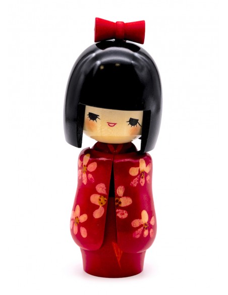 Kokeshi Giapponese, bambola decorativa - Signorina Rossa (Otomesode) | Japan Primavera
