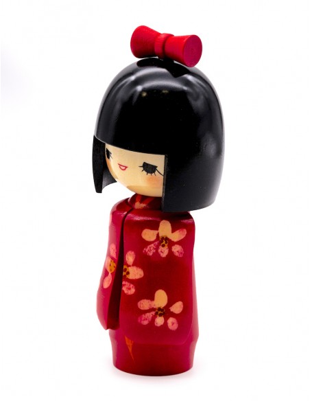 Kokeshi Giapponese, bambola decorativa - Signorina Rossa (Otomesode) | Japan Primavera