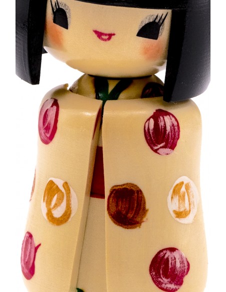 Kokeshi Puppe - Weiß Fräulein (Otomesode) | Japan Primavera