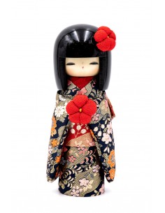 Japanese Kokeshi, decorative doll - Kyo Bijin Dark Blu Elegant | Japan Primavera