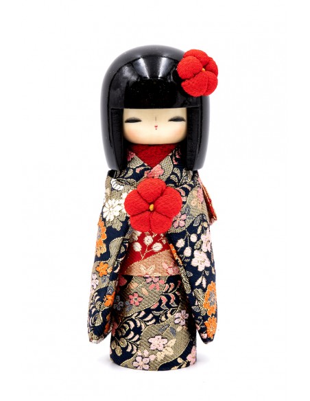 Japanese Kokeshi, decorative doll - Kyo Bijin Dark Blu Elegant | Japan Primavera
