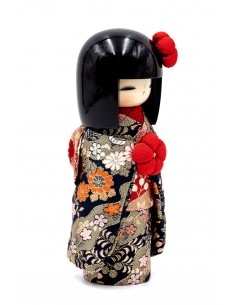 Kokeshi Giapponese, bambola decorativa - Kyo Bijin Blu Scuro Elegante S | Japan Primavera 2