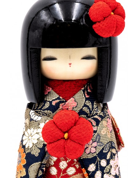 Japanese Kokeshi, decorative doll - Kyo Bijin Dark Blu Elegant | Japan Primavera